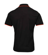 Premier Contrast Coolchecker® Piqué Polo Shirt | Black/Orange thumbnail 4
