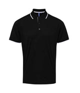 Premier Contrast Coolchecker® Piqué Polo Shirt | Black/White thumbnail 1