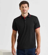 Premier Contrast Coolchecker® Piqué Polo Shirt | Black/Red thumbnail 1