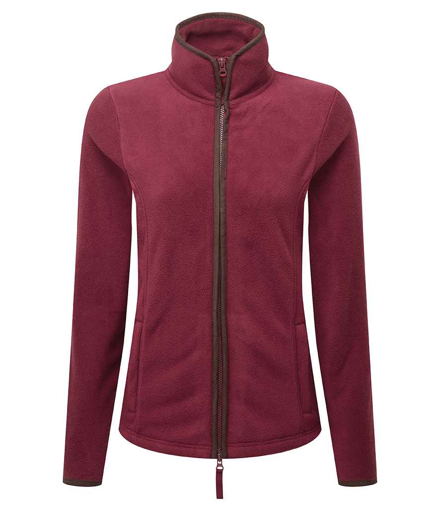 Premier Ladies Artisan Fleece Jacket | Burgundy/Brown
