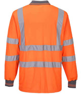 Portwest Hi-Vis Long Sleeve Polo Shirt | Orange thumbnail 2