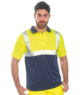 Portwest Hi-Vis Two Tone Polo Shirt | Yellow/Navy thumbnail 1