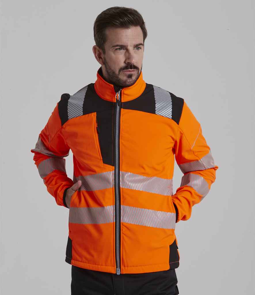 Portwest PW3 Hi-Vis Soft Shell Jacket | Orange/Black