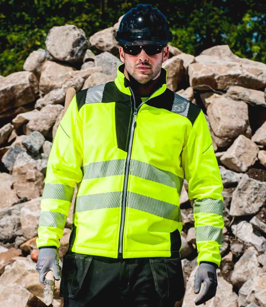 Portwest PW3 Hi-Vis Soft Shell Jacket | Yellow/Black