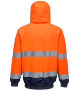 Portwest Hi-Vis Two Tone Hooded Sweatshirt | Orange/Navy thumbnail 2