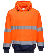 Portwest Hi-Vis Two Tone Hooded Sweatshirt | Orange/Navy thumbnail 1