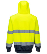 Portwest Hi-Vis Two Tone Hooded Sweatshirt | Yellow/Navy thumbnail 2
