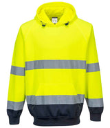 Portwest Hi-Vis Two Tone Hooded Sweatshirt | Yellow/Navy thumbnail 1