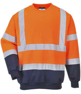 Portwest Hi-Vis Two Tone Sweatshirt | Orange/Navy thumbnail 2