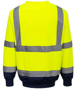 Portwest Hi-Vis Two Tone Sweatshirt | Yellow/Navy thumbnail 2
