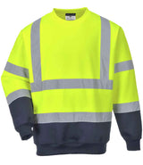 Portwest Hi-Vis Two Tone Sweatshirt | Yellow/Navy thumbnail 1