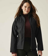 Regatta Ladies Uproar Soft Shell Jacket | Black/Black Lining thumbnail 1