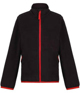 Regatta Kids Full Zip Micro Fleece Jacket | Black/Classic Red thumbnail 1