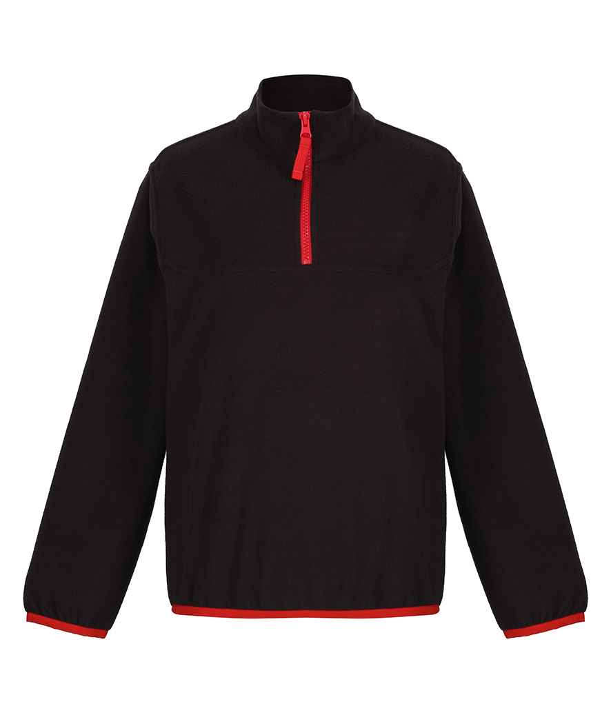 Regatta Kids Half Zip Micro Fleece | Black/Classic Red
