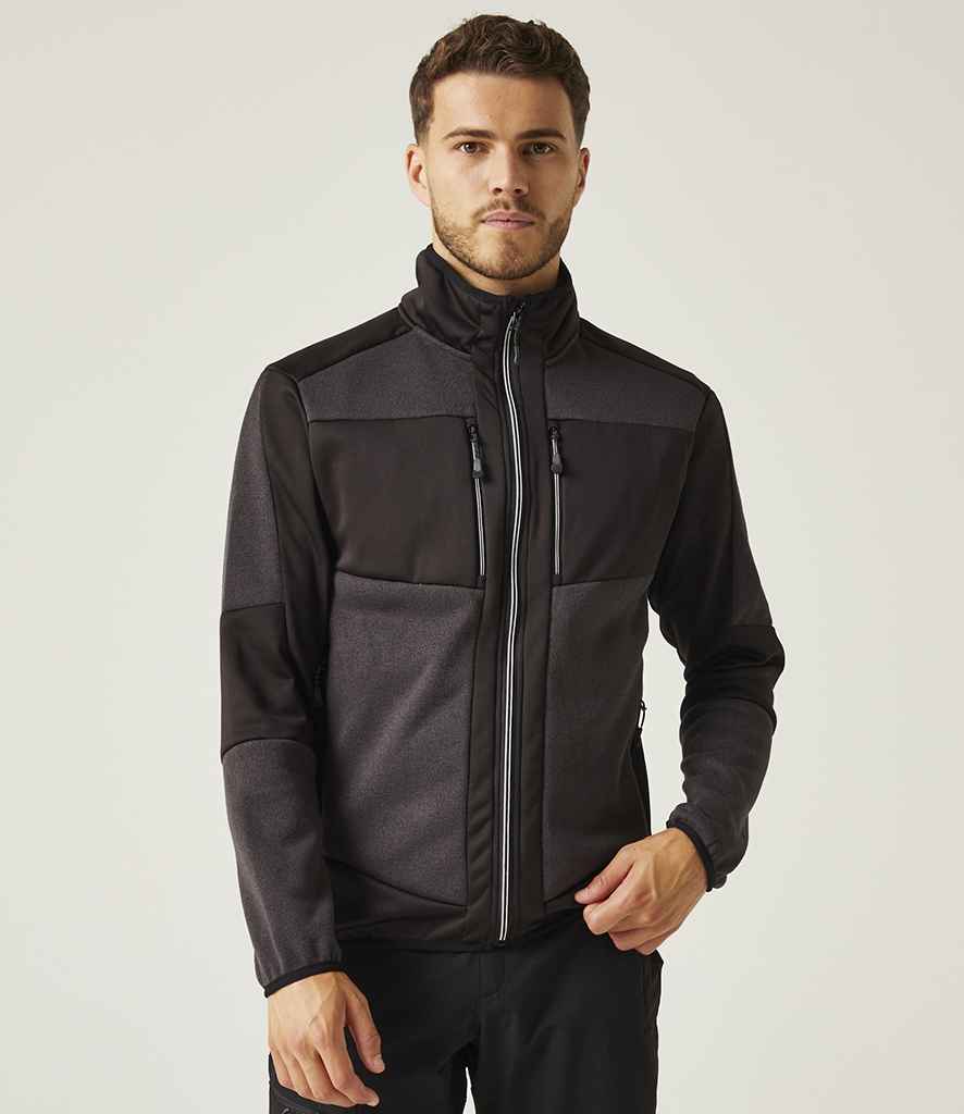 Regatta E-Volve Unisex Knit Effect Midlayer Top | Ash/Black