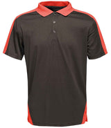 Regatta Contrast Quick Wicking Piqué Polo Shirt | Black/Classic Red thumbnail 5