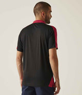 Regatta Contrast Quick Wicking Piqué Polo Shirt | Black/Classic Red thumbnail 2