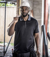 Regatta Contrast Quick Wicking Piqué Polo Shirt | Black/Seal Grey thumbnail 1