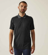 Regatta Contrast Quick Wicking Piqué Polo Shirt | Black/Seal Grey thumbnail 2