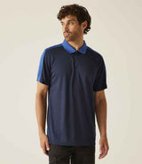 Regatta Contrast Quick Wicking Piqué Polo Shirt | Navy/New Royal Blue thumbnail 1