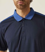 Regatta Contrast Quick Wicking Piqué Polo Shirt | Navy/New Royal Blue thumbnail 4