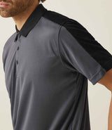 Regatta Contrast Quick Wicking Piqué Polo Shirt | Seal Grey/Black thumbnail 4