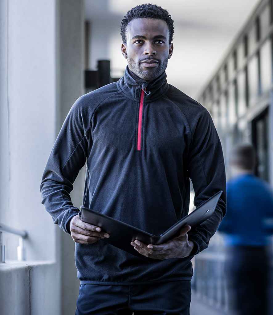 Regatta Navigate Half Zip Fleece | Black/Classic Red