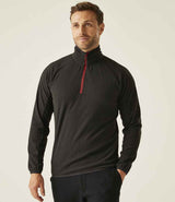 Regatta Navigate Half Zip Fleece | Black/Classic Red thumbnail 2