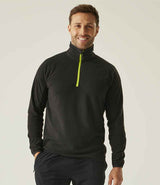 Regatta Navigate Half Zip Fleece | Black/Lime Green thumbnail 1
