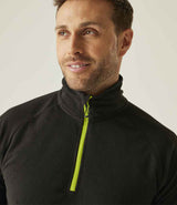 Regatta Navigate Half Zip Fleece | Black/Lime Green thumbnail 3