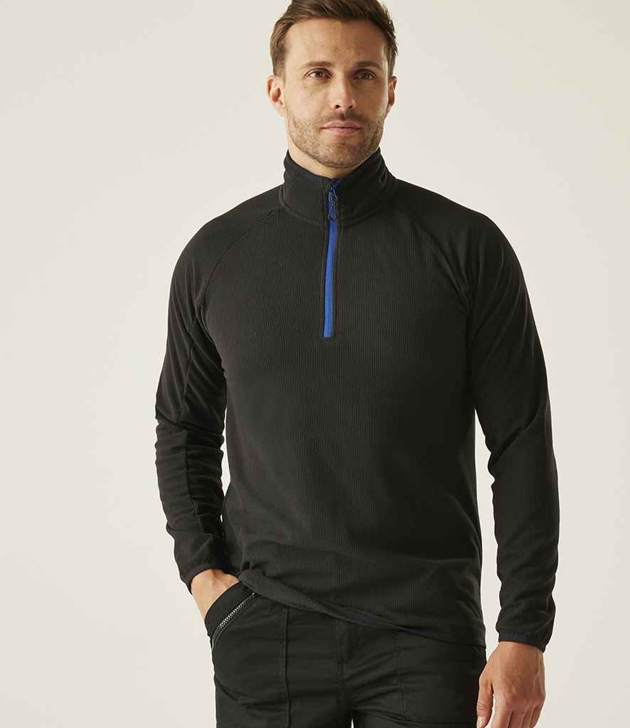 Regatta Navigate Half Zip Fleece | Black/New Royal Blue