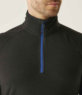 Regatta Navigate Half Zip Fleece | Black/New Royal Blue thumbnail 3