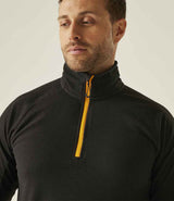 Regatta Navigate Half Zip Fleece | Black/Orange Pop thumbnail 3