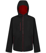 Regatta Navigate Two Layer Hooded Soft Shell Jacket | Black/Classic Red thumbnail 6