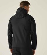 Regatta Navigate Two Layer Hooded Soft Shell Jacket | Black/Classic Red thumbnail 2