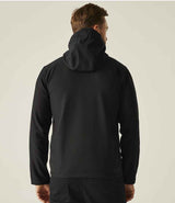 Regatta Navigate Two Layer Hooded Soft Shell Jacket | Black/Lime Green thumbnail 2