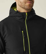Regatta Navigate Two Layer Hooded Soft Shell Jacket | Black/Lime Green thumbnail 4