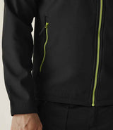 Regatta Navigate Two Layer Hooded Soft Shell Jacket | Black/Lime Green thumbnail 6