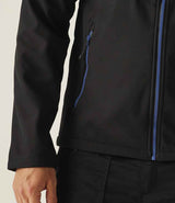 Regatta Navigate Two Layer Hooded Soft Shell Jacket | Black/New Royal Blue thumbnail 5