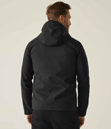 Regatta Navigate Two Layer Hooded Soft Shell Jacket | Black/Orange Pop thumbnail 2