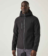 Regatta Navigate Two Layer Hooded Soft Shell Jacket | Black/Seal Grey thumbnail 1
