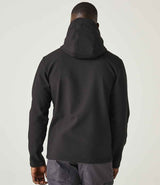 Regatta Navigate Two Layer Hooded Soft Shell Jacket | Black/Seal Grey thumbnail 2