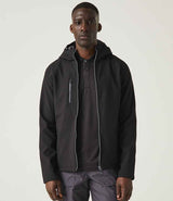 Regatta Navigate Two Layer Hooded Soft Shell Jacket | Black/Seal Grey thumbnail 3