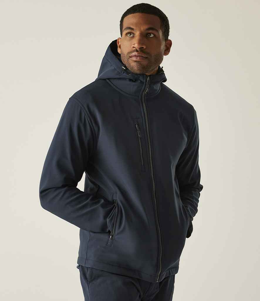Regatta Navigate Two Layer Hooded Soft Shell Jacket | Navy/Seal Grey