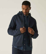 Regatta Navigate Two Layer Hooded Soft Shell Jacket | Navy/Seal Grey thumbnail 3