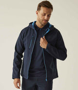 Regatta Navigate Two Layer Hooded Soft Shell Jacket | Navy/French Blue thumbnail 3