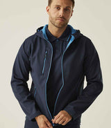 Regatta Navigate Two Layer Hooded Soft Shell Jacket | Navy/French Blue thumbnail 4