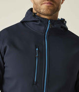 Regatta Navigate Two Layer Hooded Soft Shell Jacket | Navy/French Blue thumbnail 5