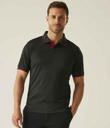 Regatta Navigate Polo Shirt | Black/Classic Red thumbnail 3