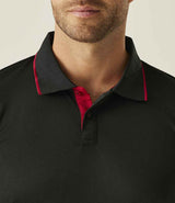 Regatta Navigate Polo Shirt | Black/Classic Red thumbnail 4